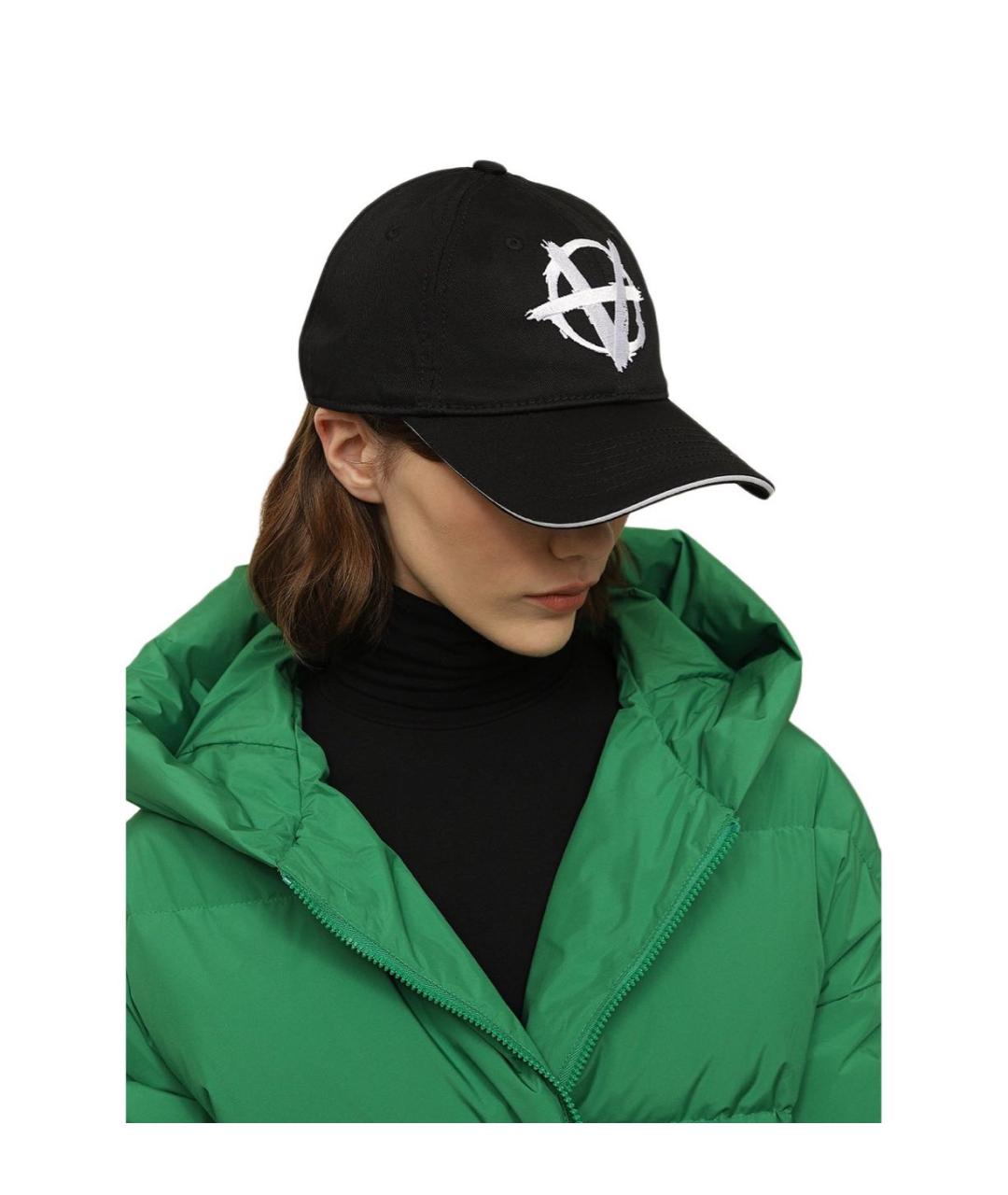 VETEMENTS Черная хлопковая кепка, фото 2