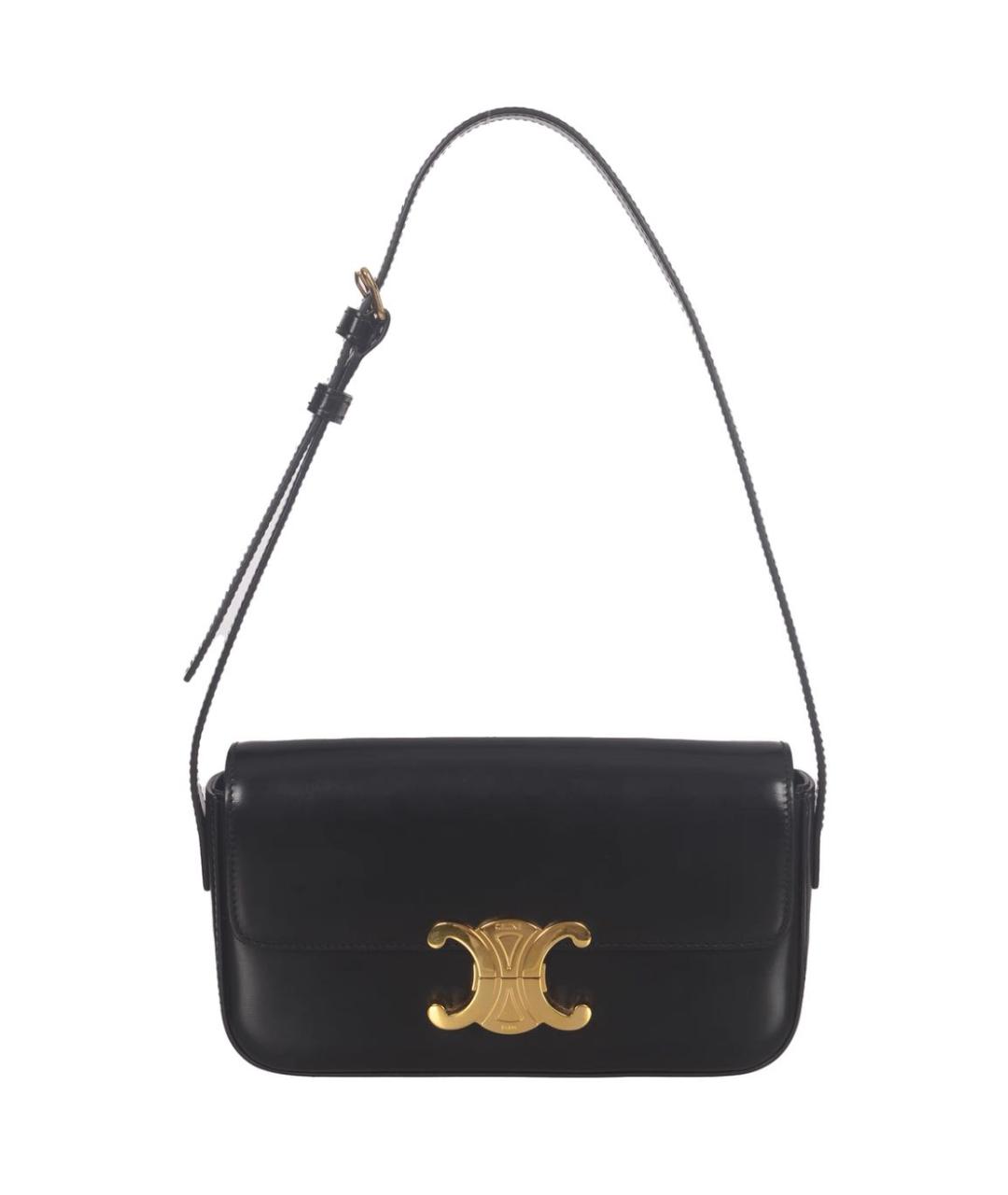 CELINE Черная кожаная сумка через плечо, фото 4