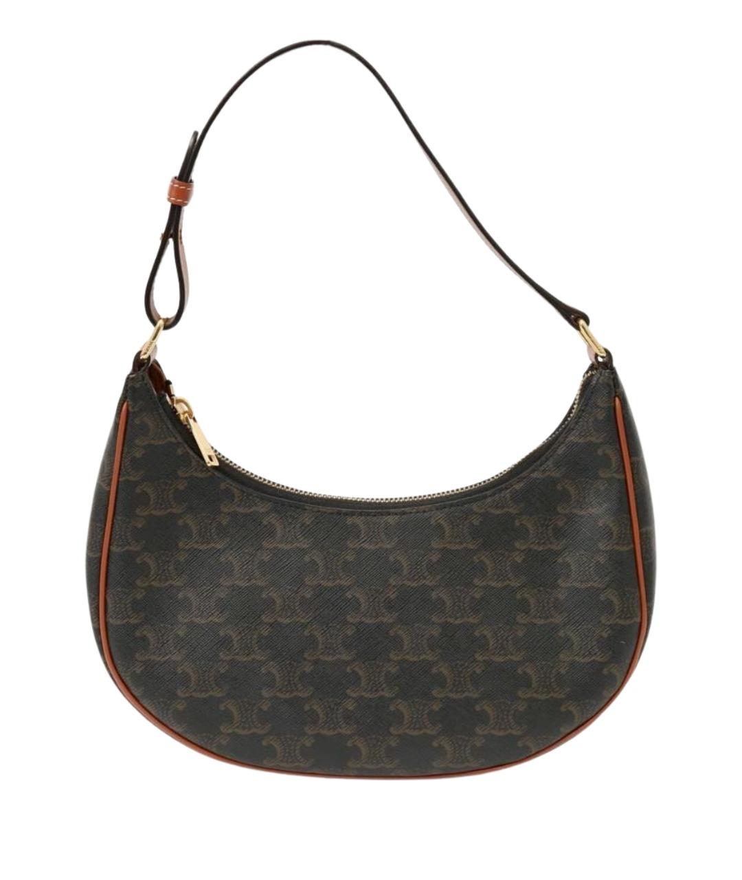 CELINE Коричневая кожаная сумка с короткими ручками, фото 1