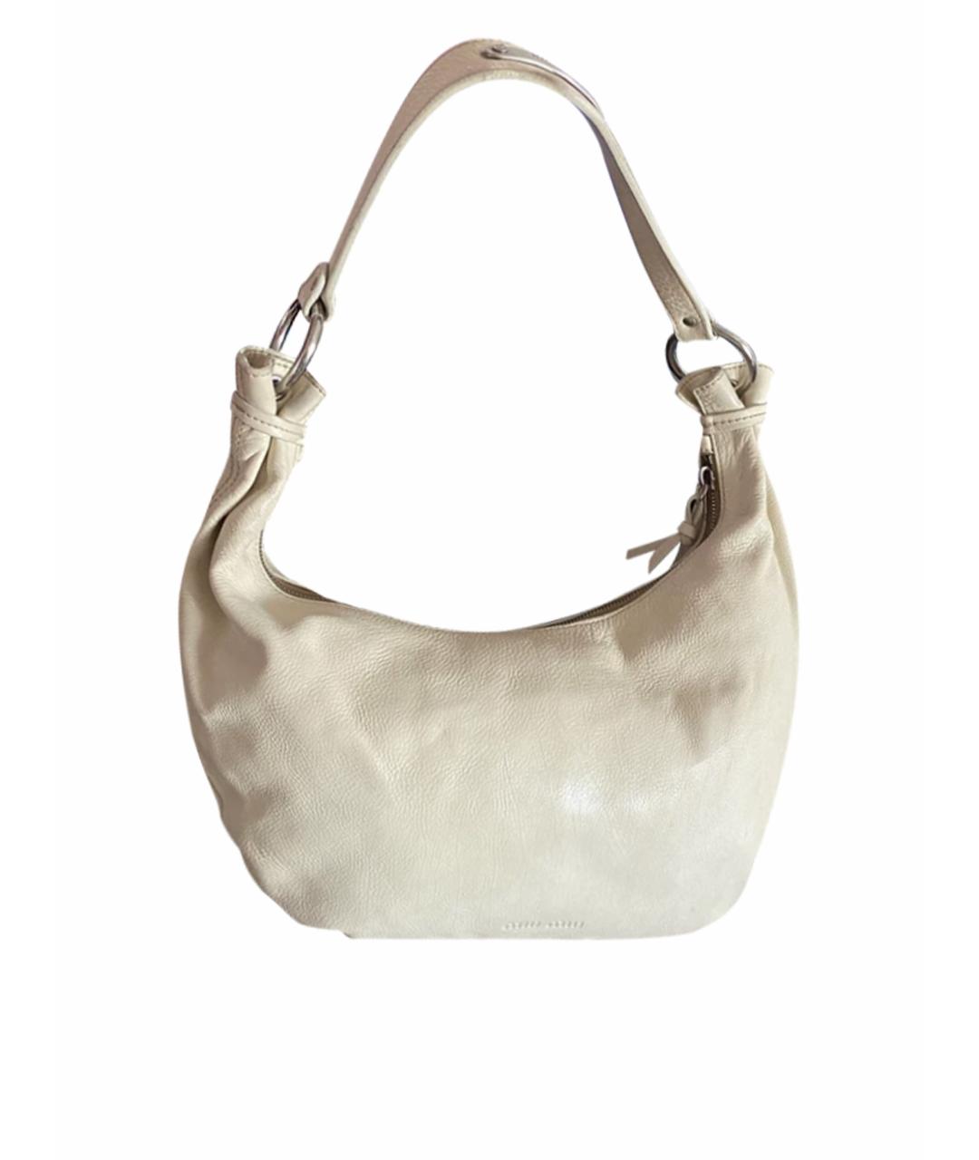 MIU MIU Бежевая кожаная сумка с короткими ручками, фото 1