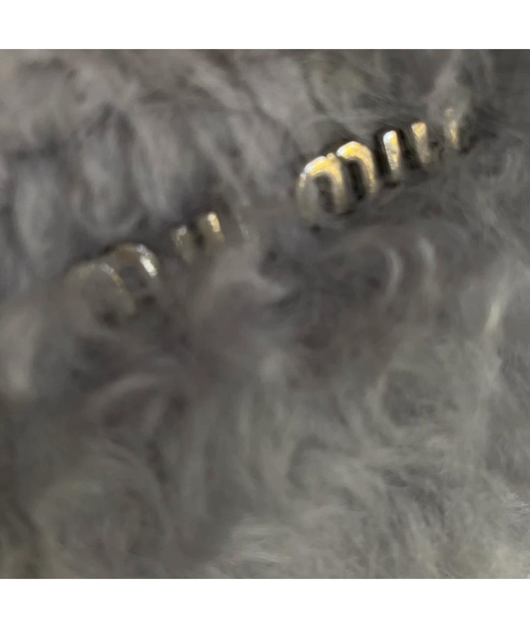 MIU MIU Серая меховая сумка через плечо, фото 3