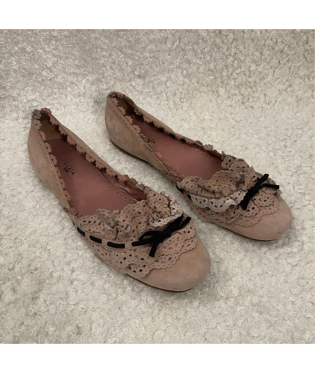 ALAIA Розовые замшевые балетки, фото 2
