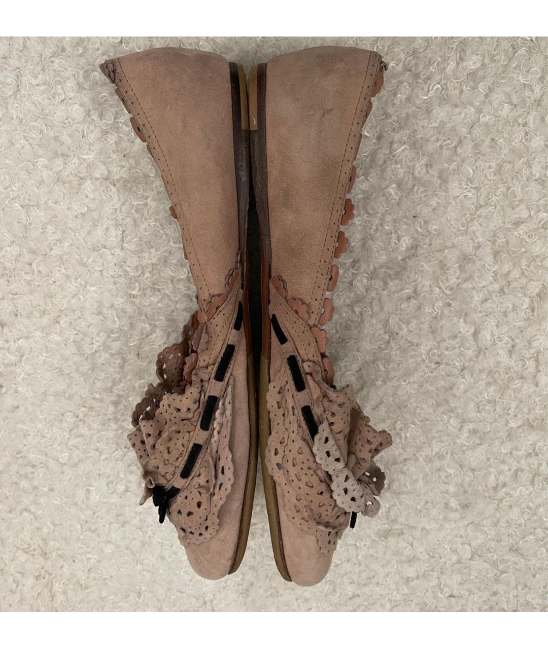 ALAIA Розовые замшевые балетки, фото 4