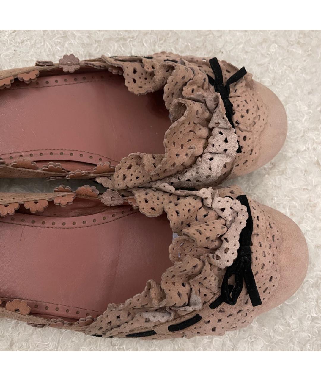 ALAIA Розовые замшевые балетки, фото 5