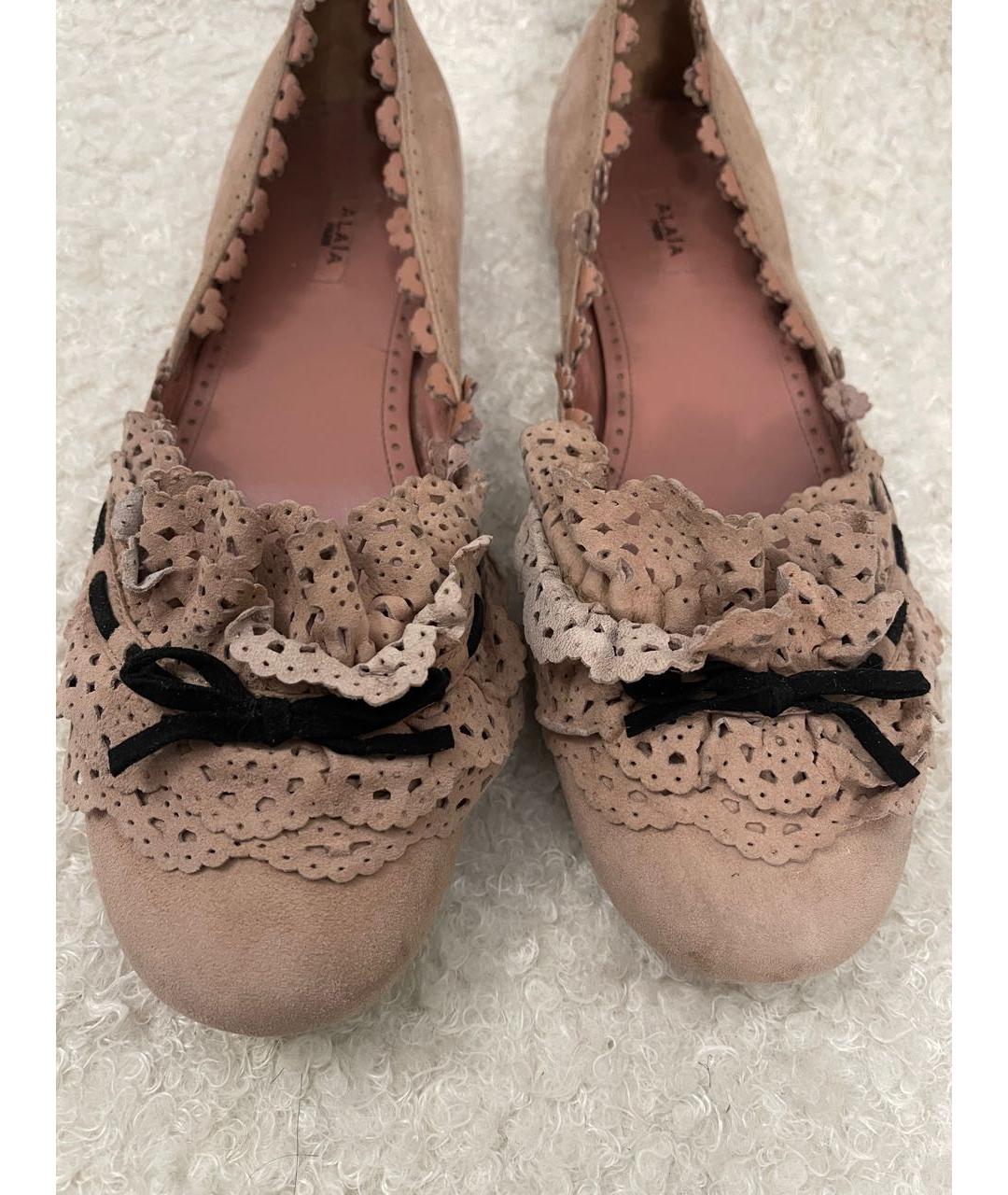 ALAIA Розовые замшевые балетки, фото 3