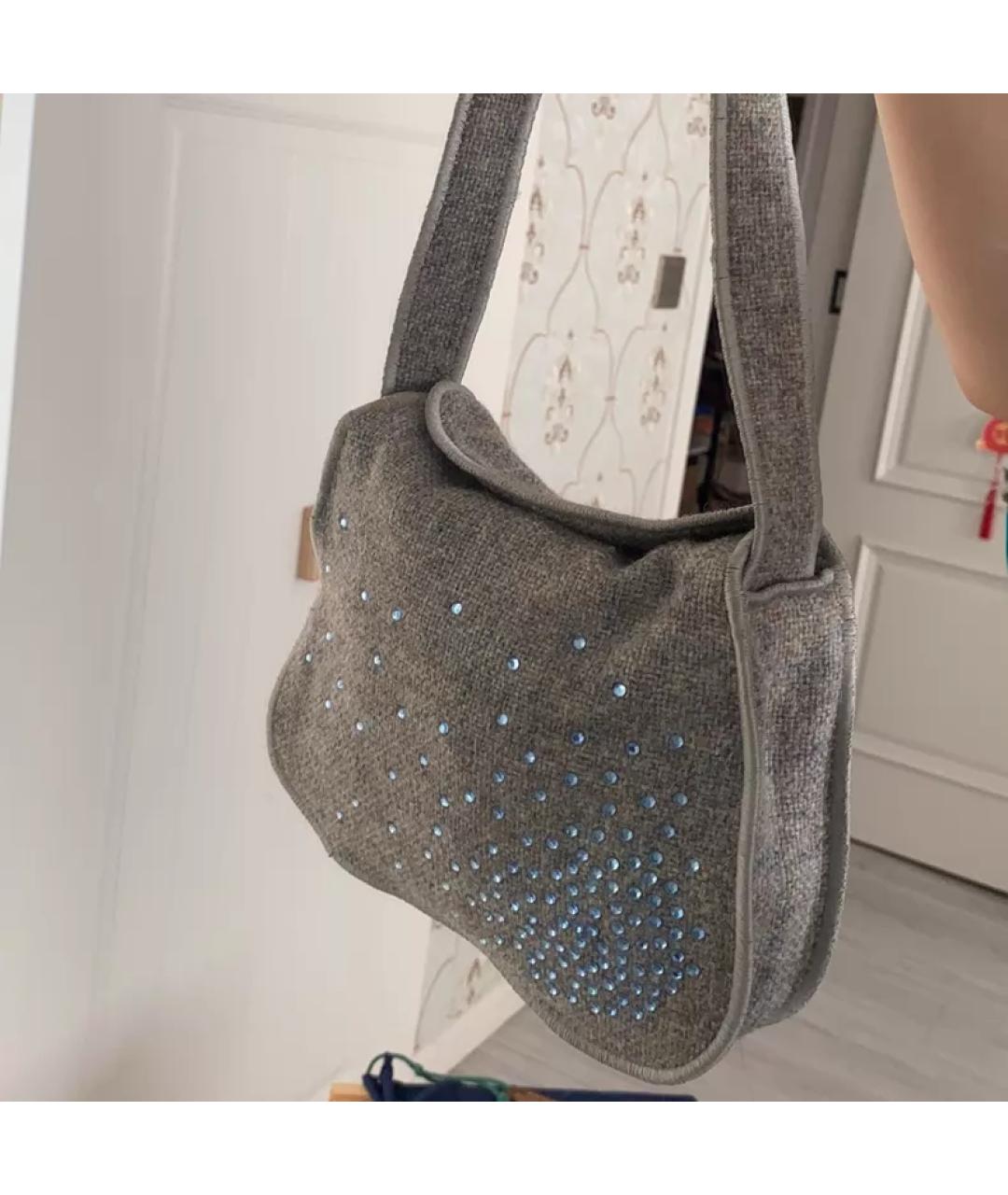 BOTTEGA VENETA Серая меховая сумка с короткими ручками, фото 8