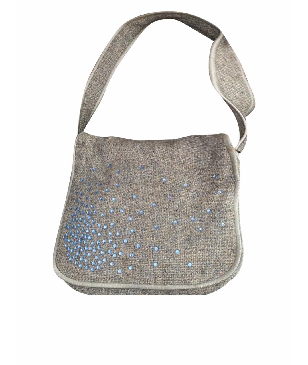 BOTTEGA VENETA Серая меховая сумка с короткими ручками, фото 1