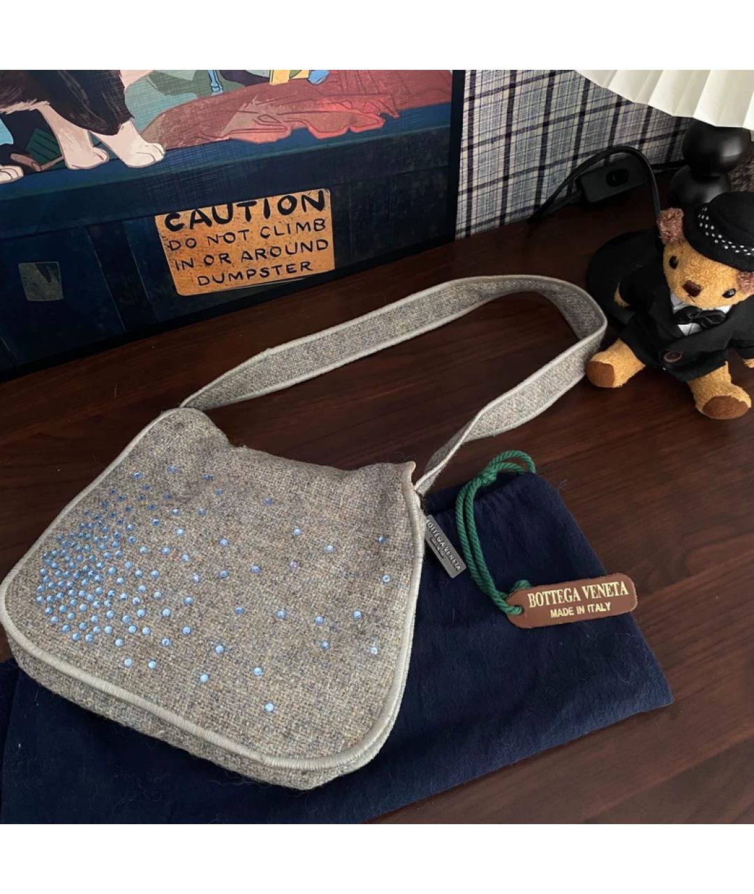 BOTTEGA VENETA Серая меховая сумка с короткими ручками, фото 10