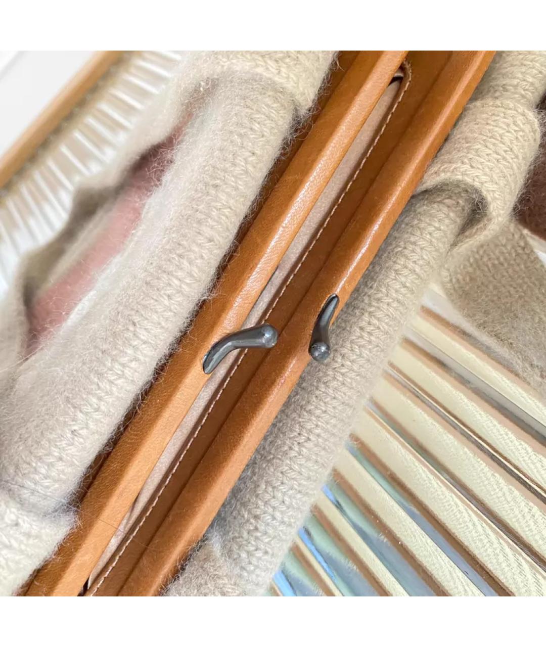 BOTTEGA VENETA Бежевая шерстяная сумка через плечо, фото 4