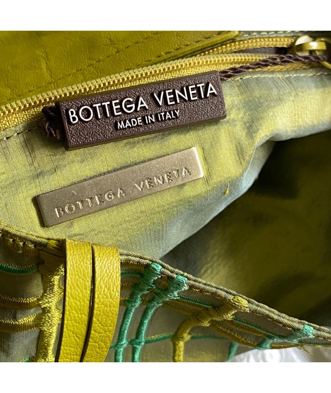 BOTTEGA VENETA Зеленая тканевая сумка с короткими ручками, фото 4