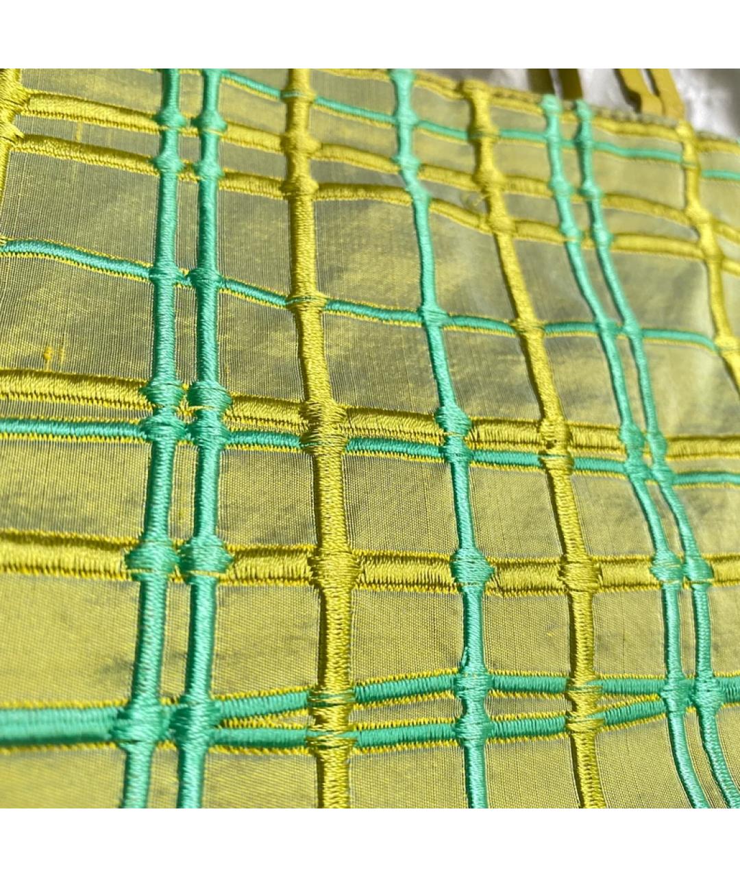 BOTTEGA VENETA Зеленая тканевая сумка с короткими ручками, фото 2