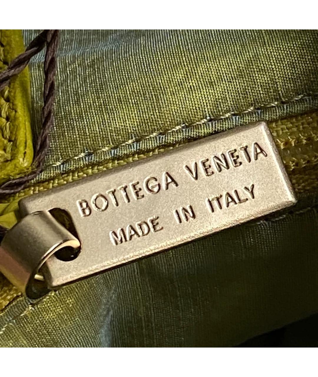 BOTTEGA VENETA Зеленая тканевая сумка с короткими ручками, фото 5