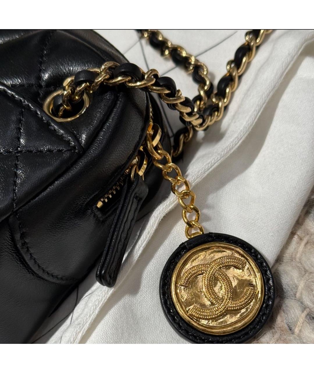 CHANEL Черная кожаная сумка через плечо, фото 7