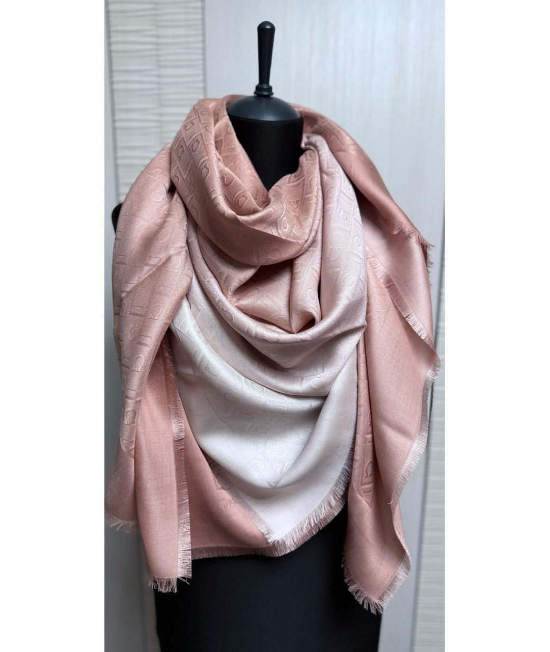 FERRAGAMO Коралловый шерстяной платок, фото 2