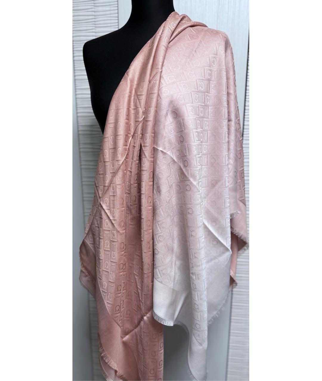 FERRAGAMO Коралловый шерстяной платок, фото 6