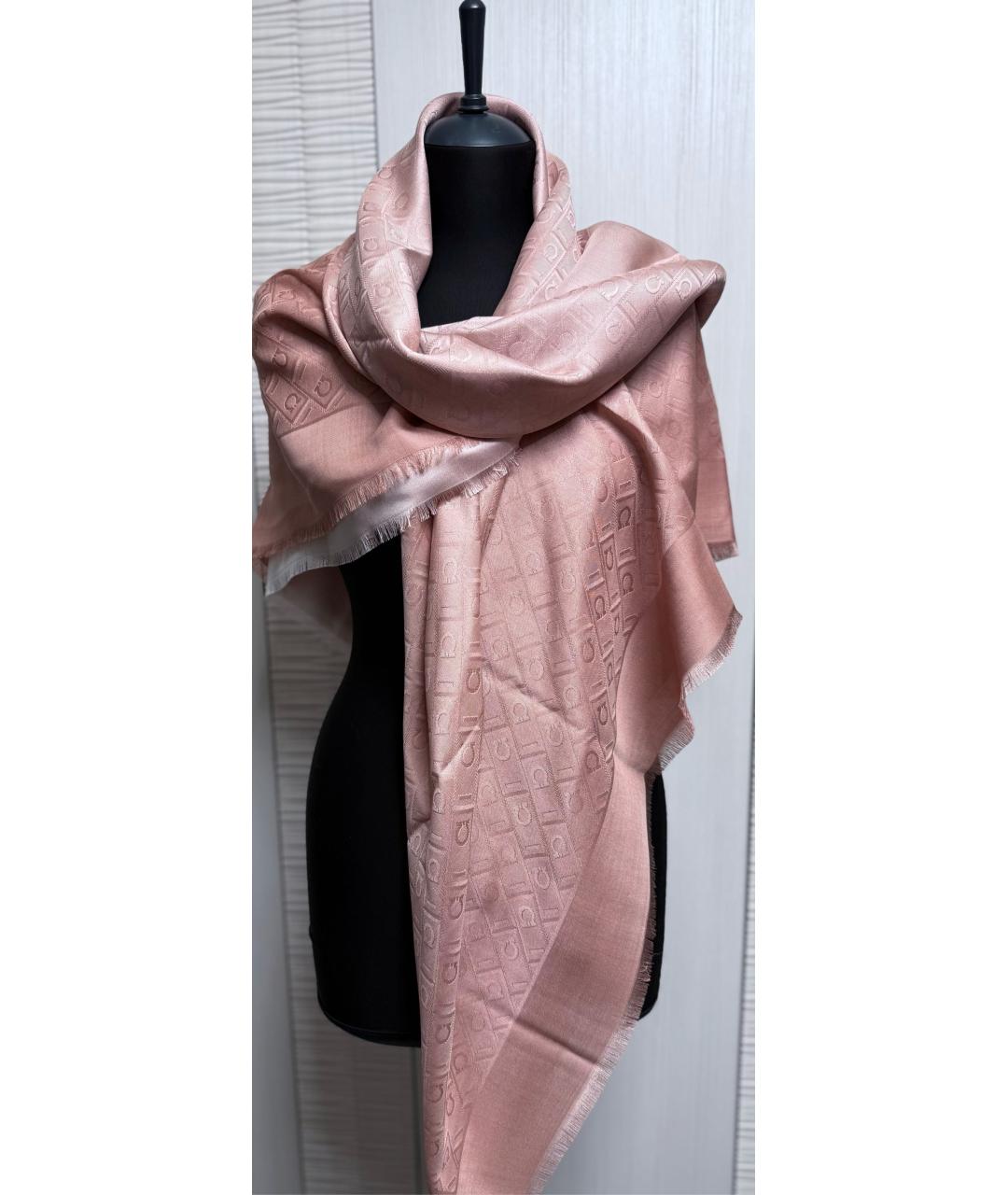 FERRAGAMO Коралловый шерстяной платок, фото 7