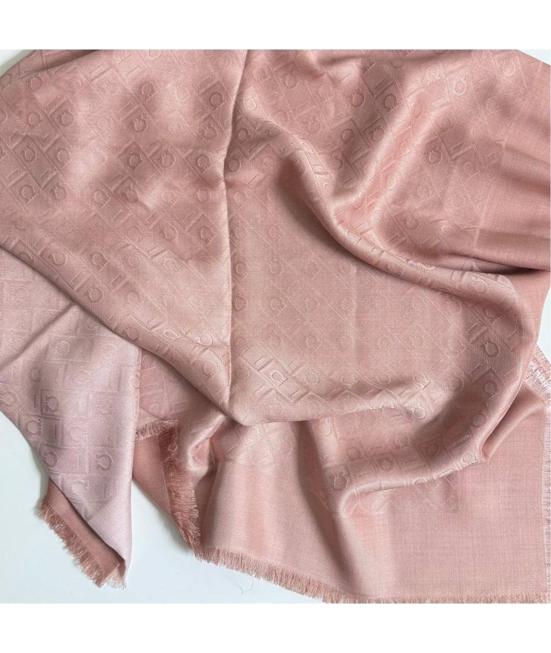 FERRAGAMO Коралловый шерстяной платок, фото 3