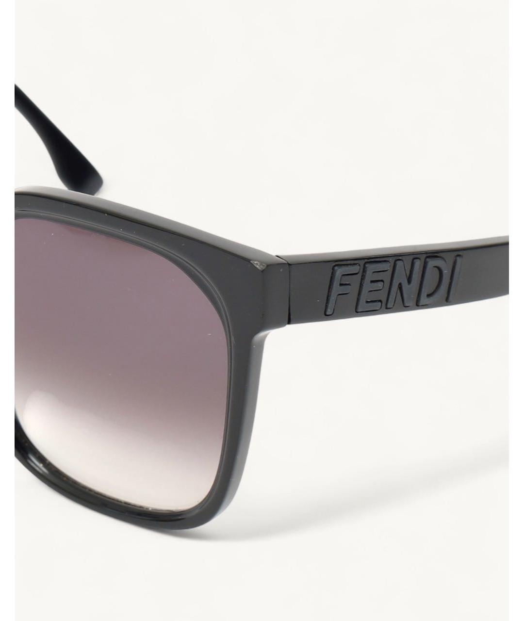 FENDI Черные пластиковые солнцезащитные очки, фото 4