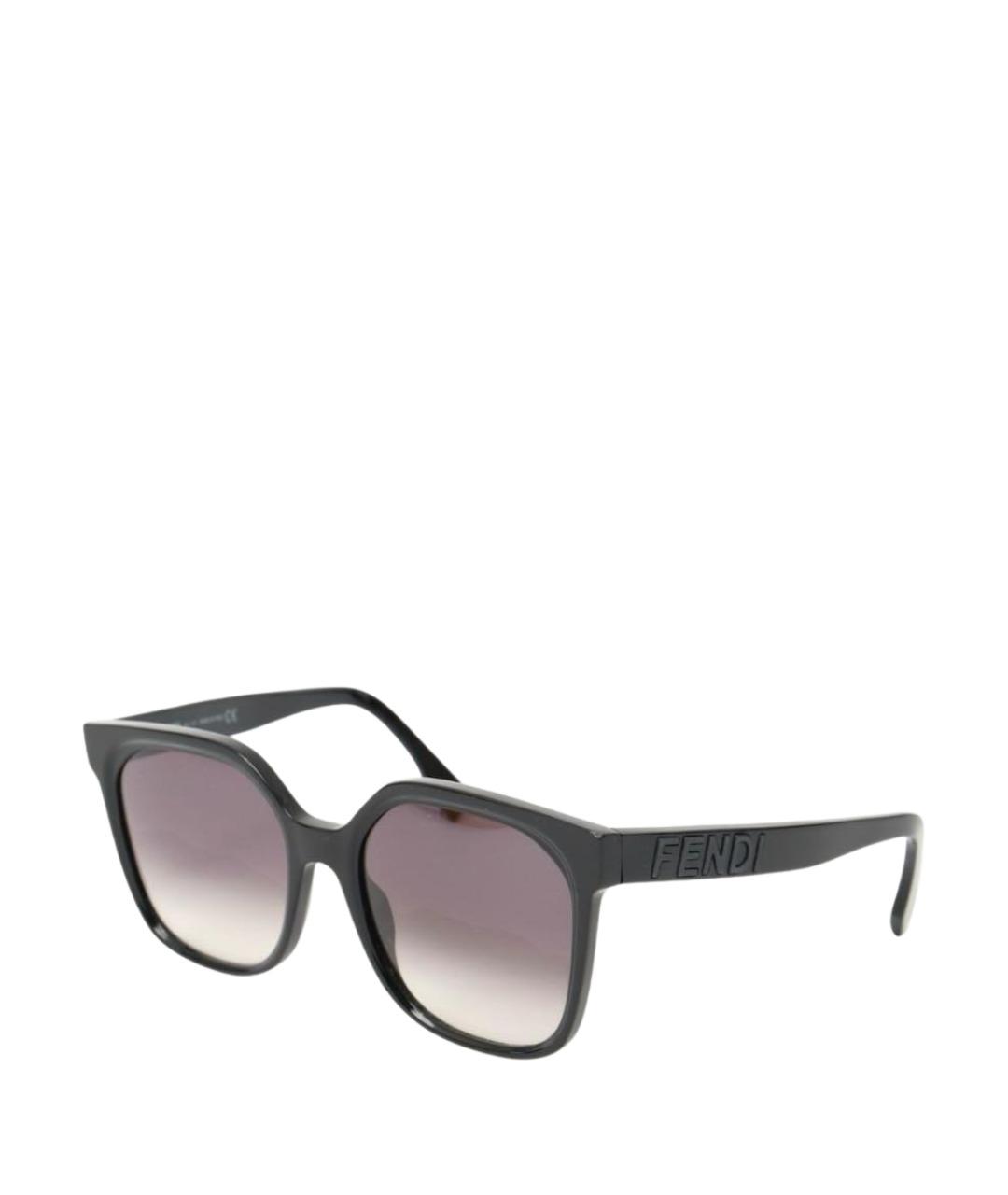 FENDI Черные пластиковые солнцезащитные очки, фото 1
