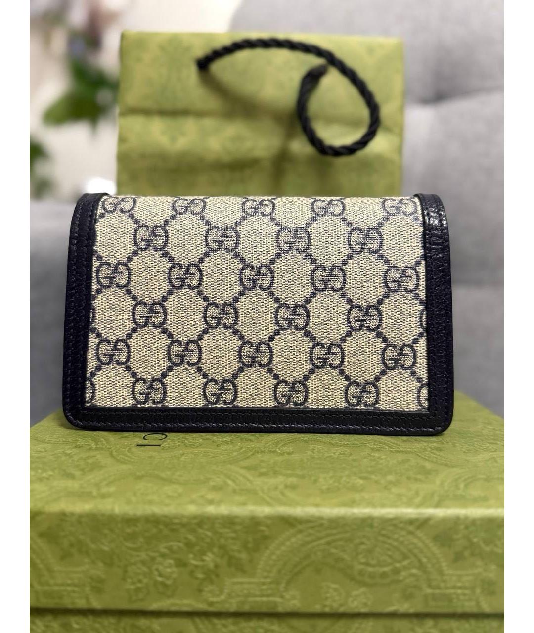 GUCCI Черная кожаная сумка через плечо, фото 3