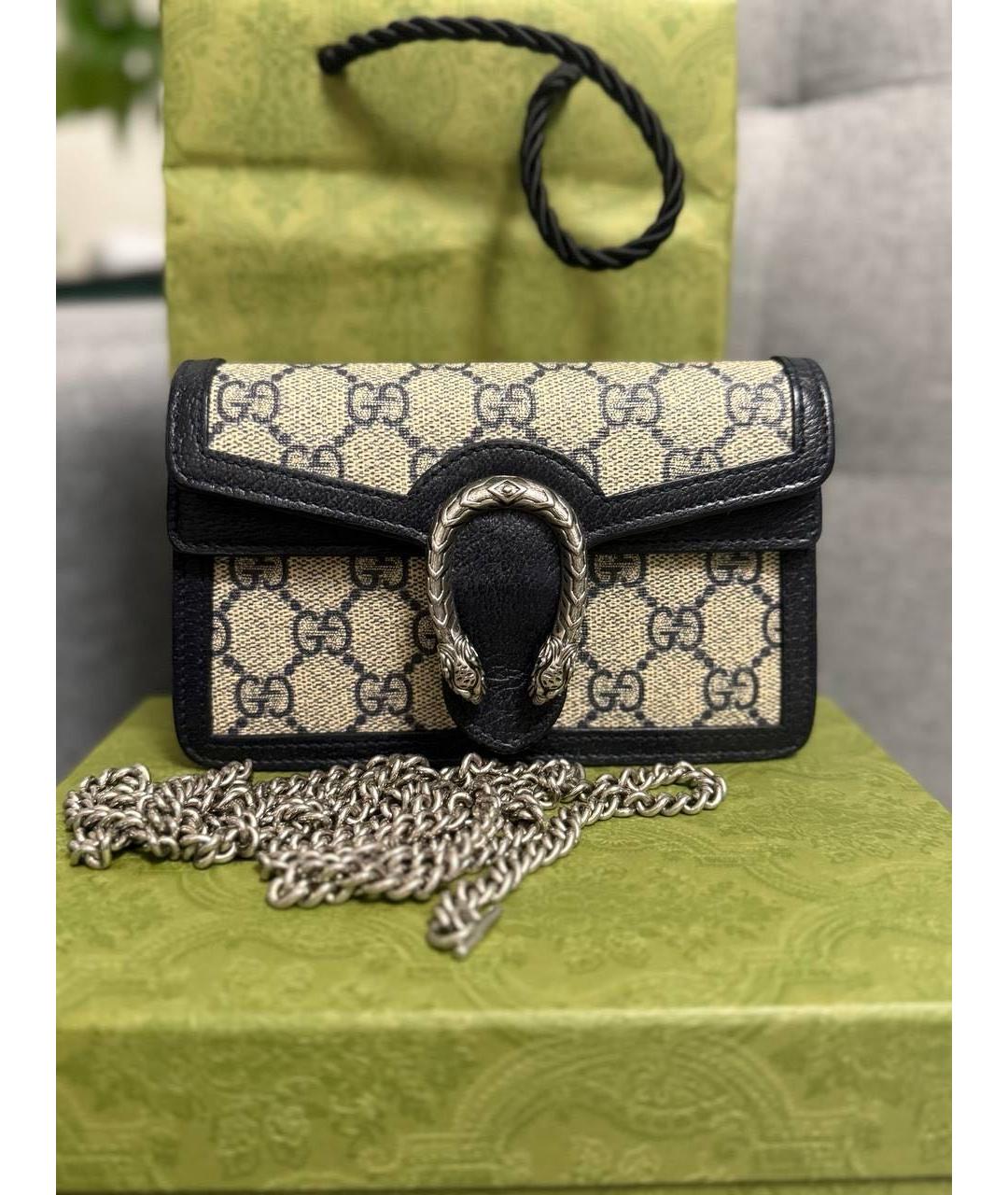 GUCCI Черная кожаная сумка через плечо, фото 2