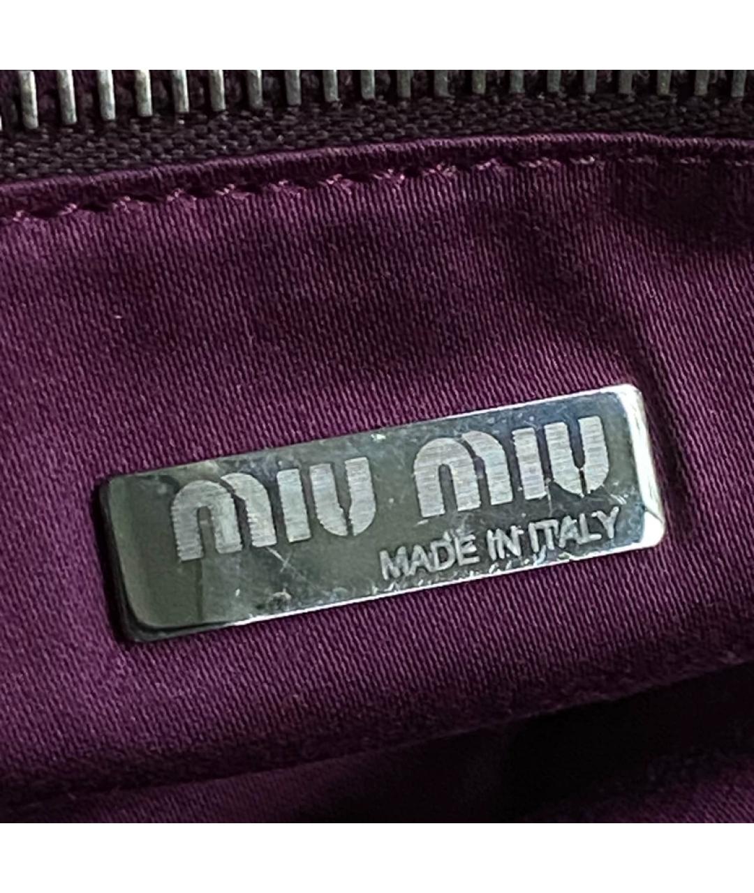 MIU MIU Бордовая бархатная сумка с короткими ручками, фото 6