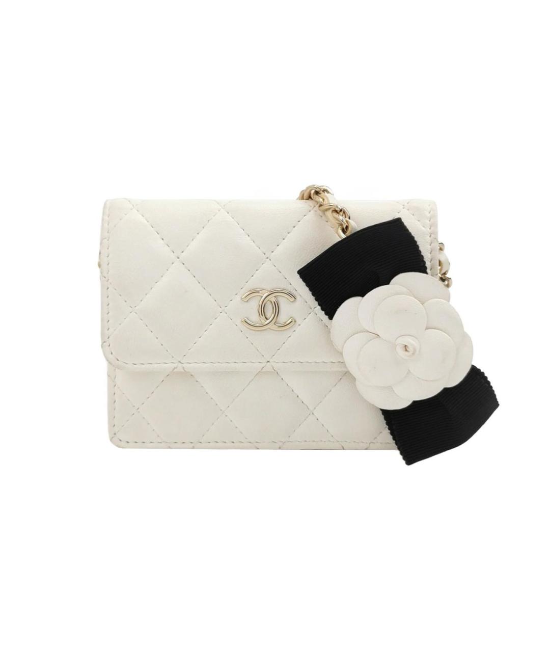 CHANEL Белая кожаная сумка через плечо, фото 4