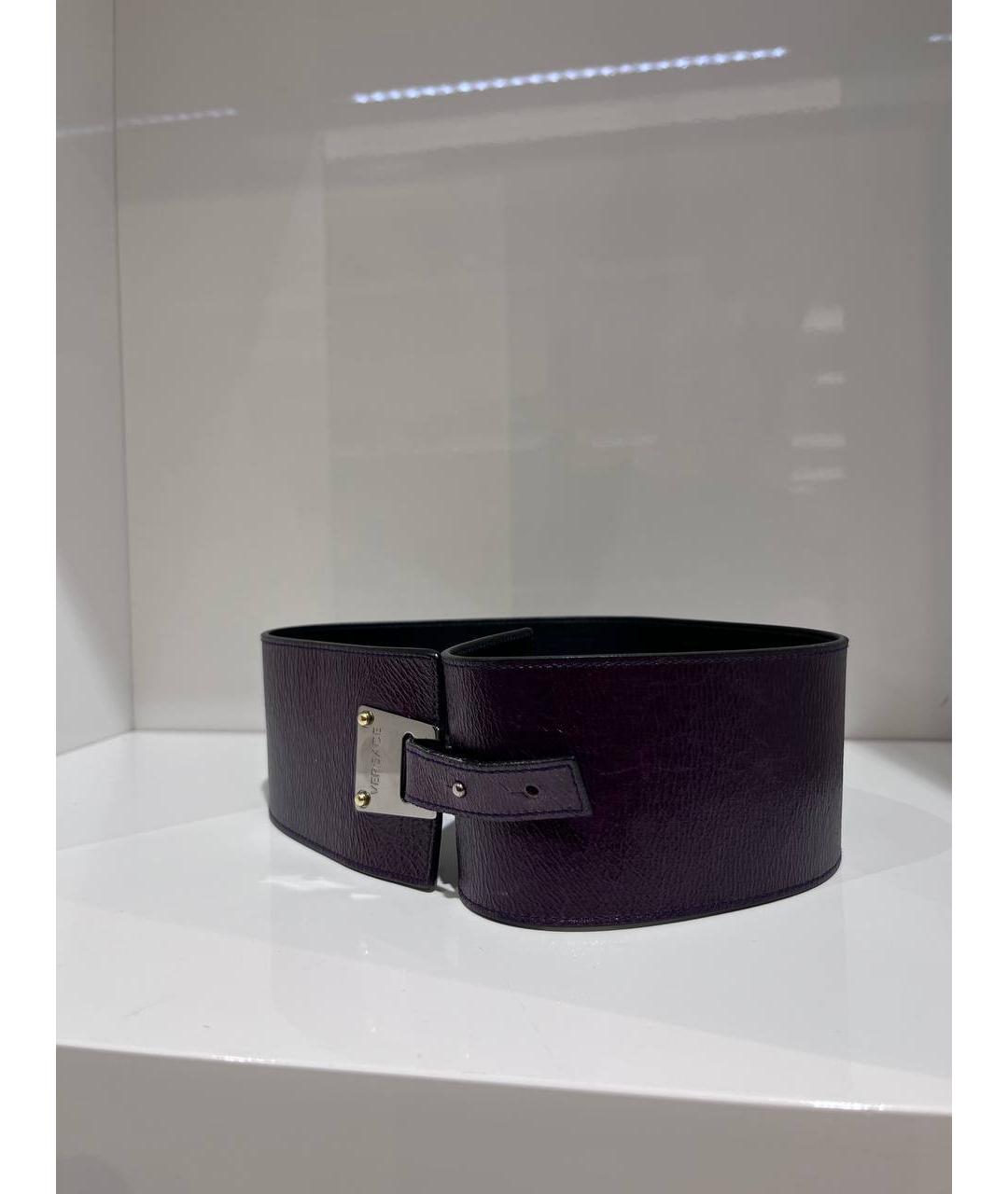 VERSACE Фиолетовый кожаный ремень, фото 3
