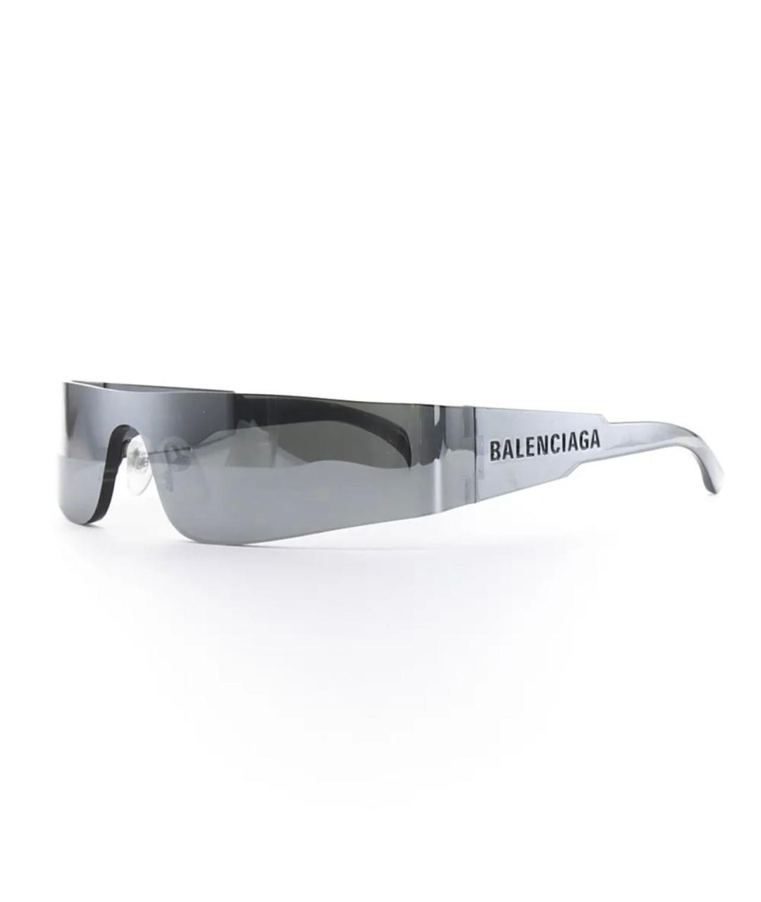 BALENCIAGA Серебряные пластиковые солнцезащитные очки, фото 2