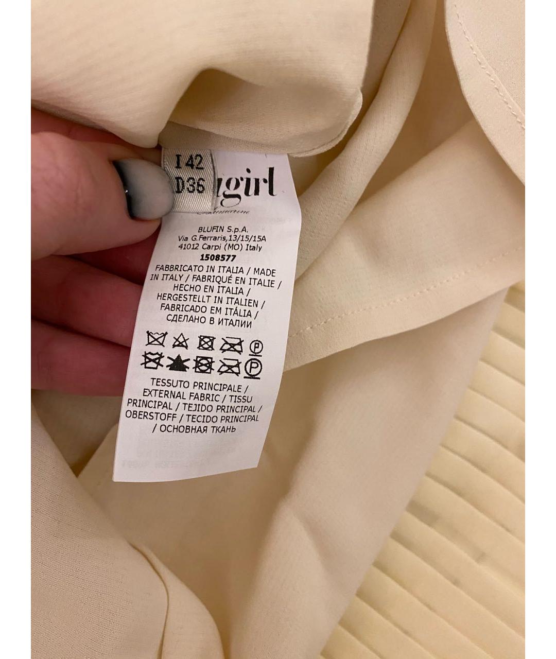 BLUMARINE Бежевое полиэстеровое коктейльное платье, фото 8