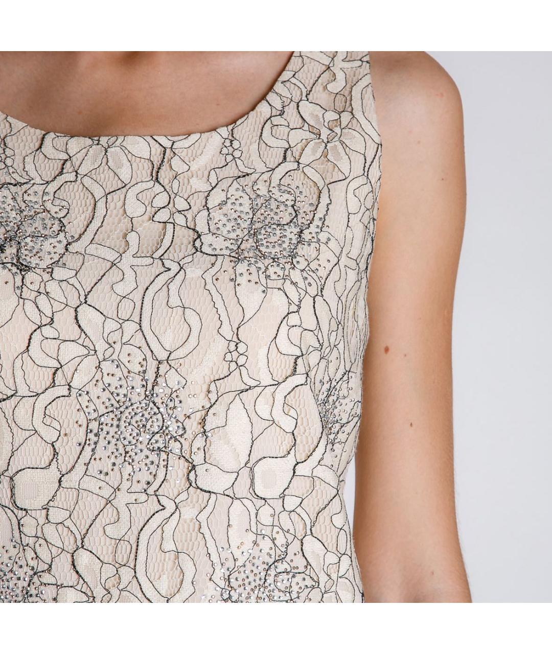 BLUMARINE Бежевое полиэстеровое коктейльное платье, фото 5