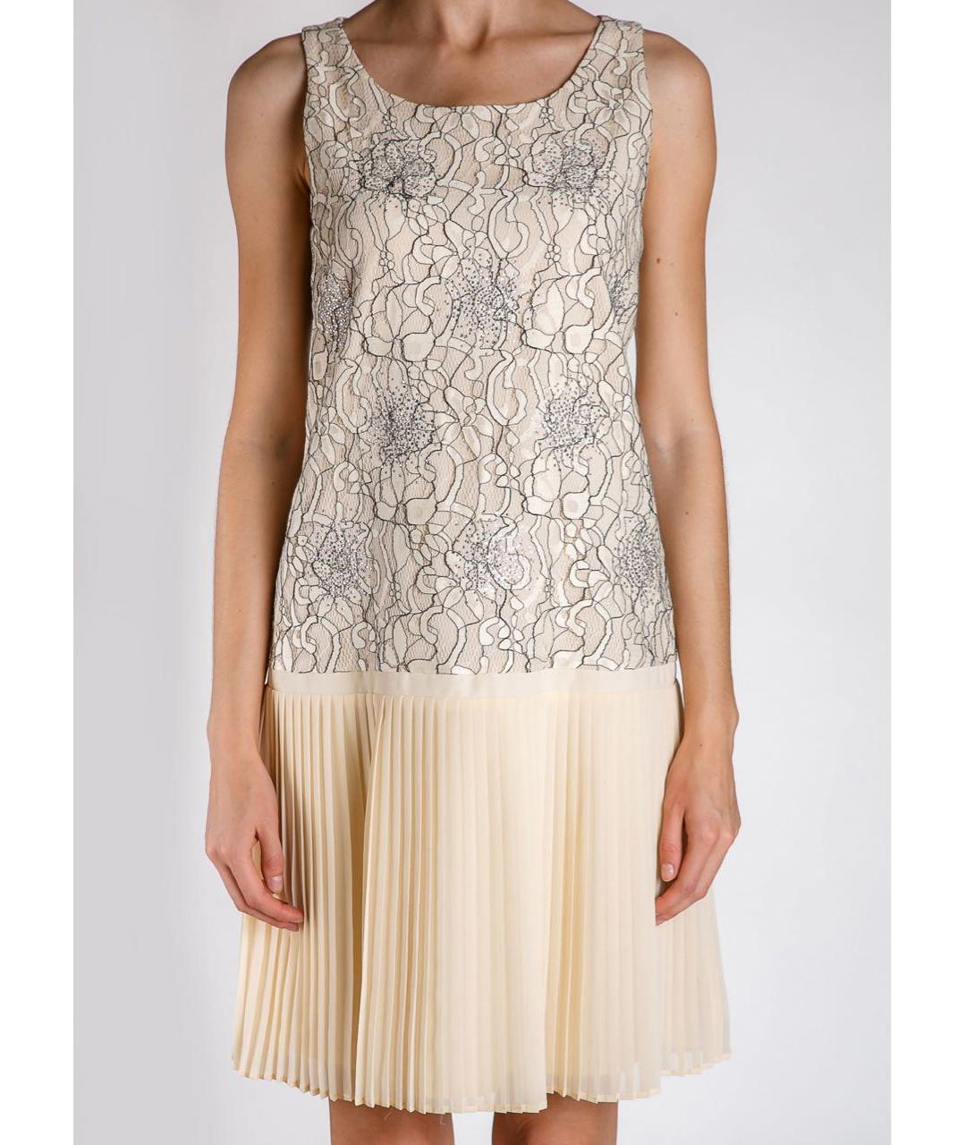 BLUMARINE Бежевое полиэстеровое коктейльное платье, фото 3