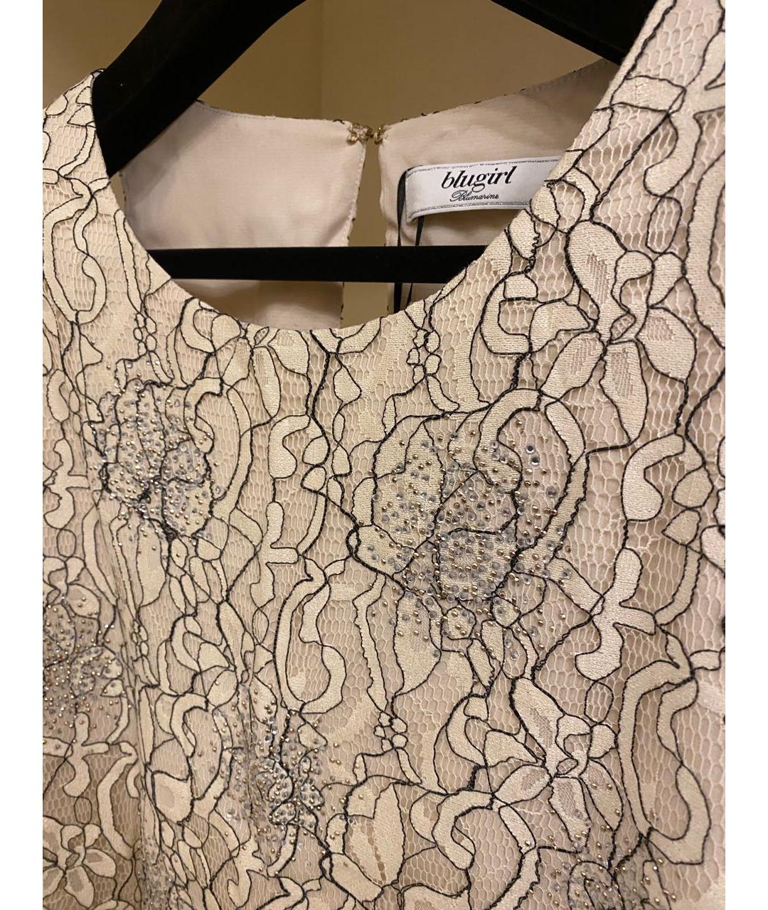 BLUMARINE Бежевое полиэстеровое коктейльное платье, фото 6
