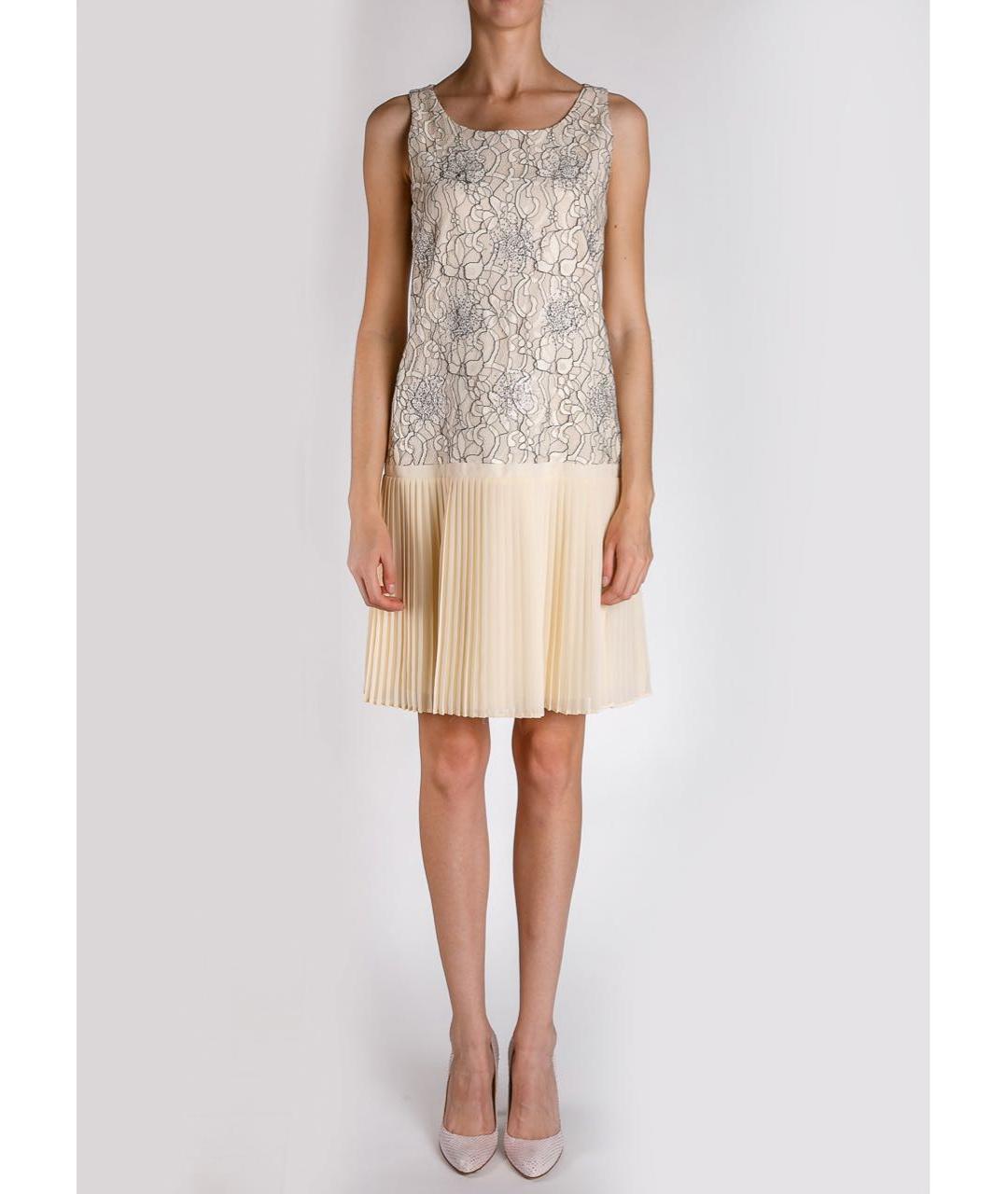 BLUMARINE Бежевое полиэстеровое коктейльное платье, фото 2