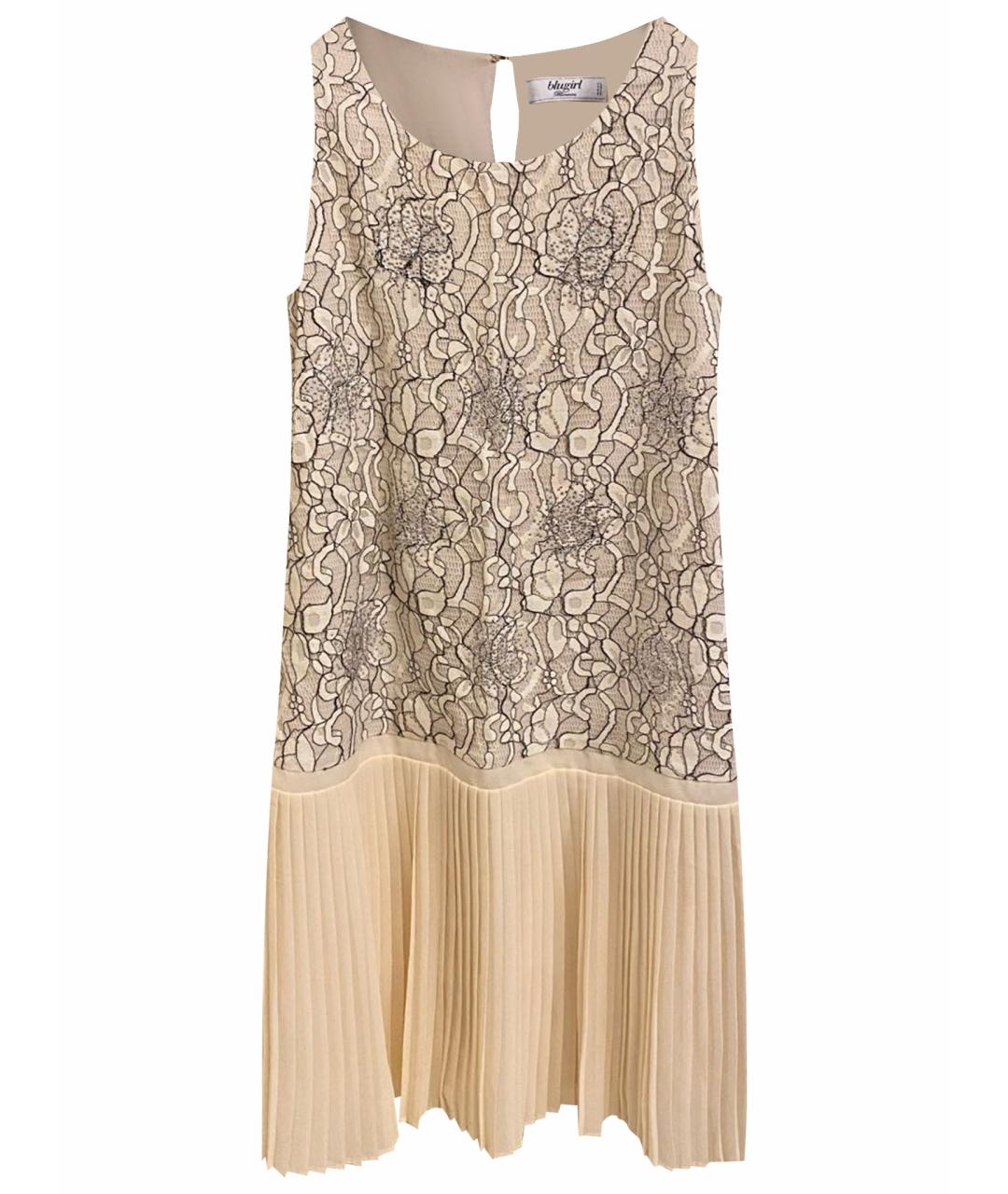 BLUMARINE Бежевое полиэстеровое коктейльное платье, фото 1