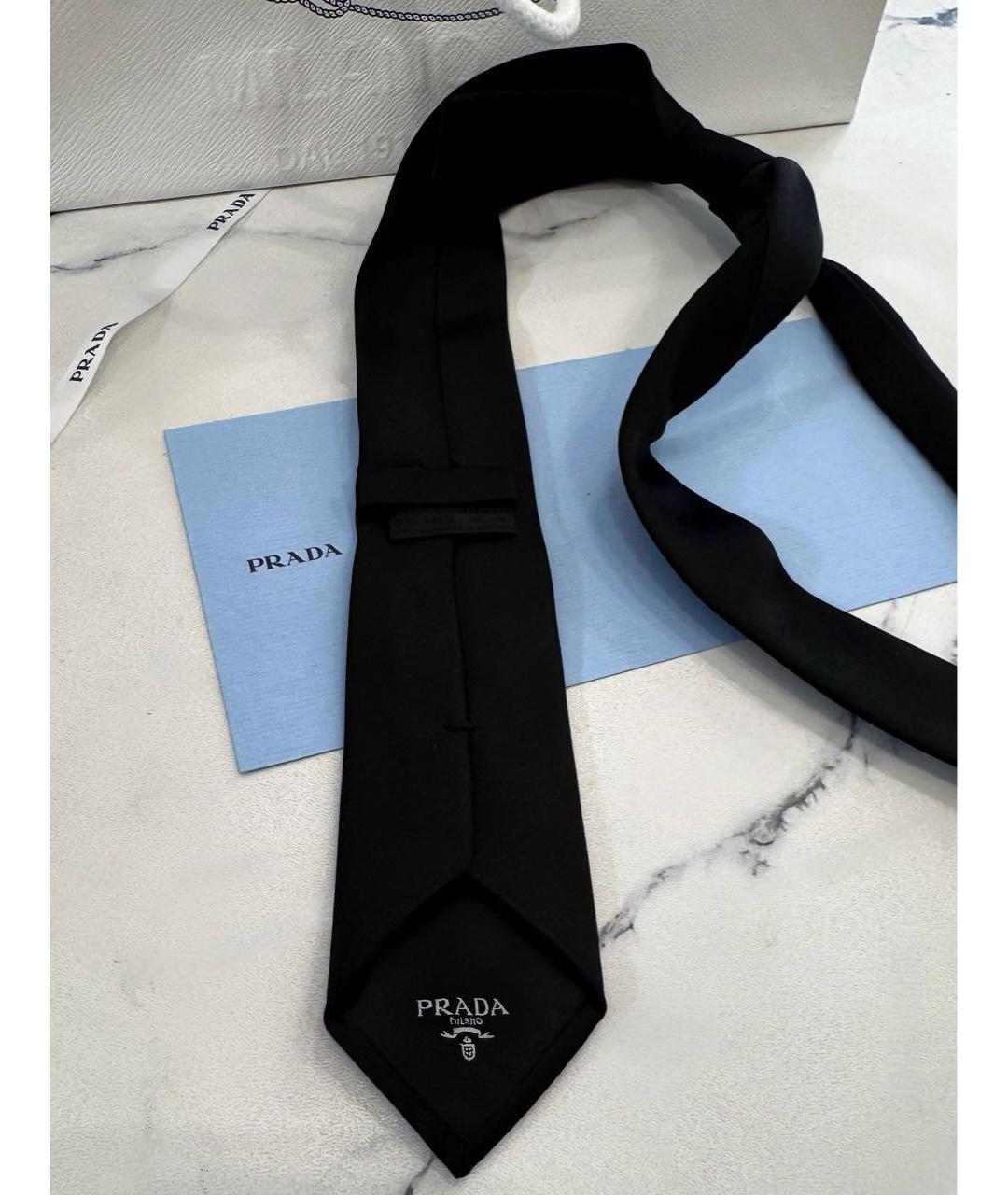 PRADA Темно-синий шелковый галстук, фото 5