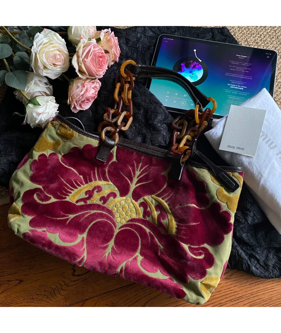 MIU MIU Бархатная сумка с короткими ручками, фото 10