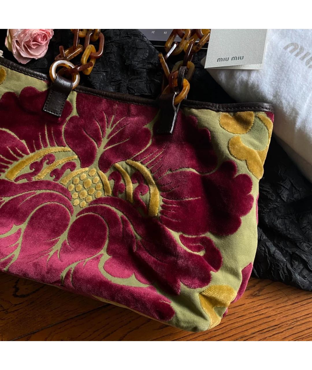 MIU MIU Бархатная сумка с короткими ручками, фото 3