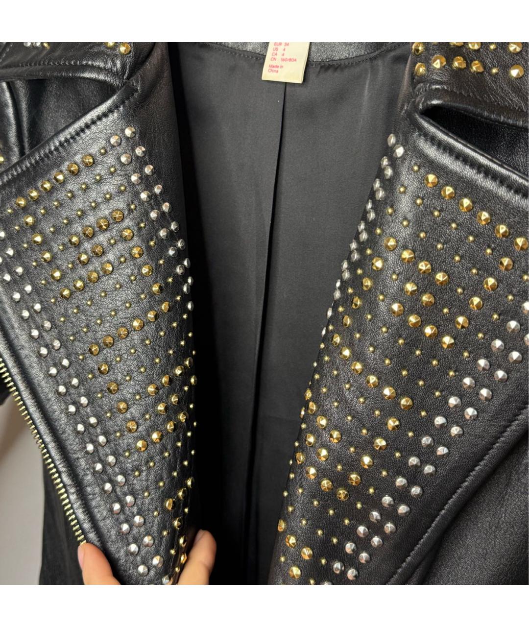 VERSACE Черная кожаная куртка, фото 7