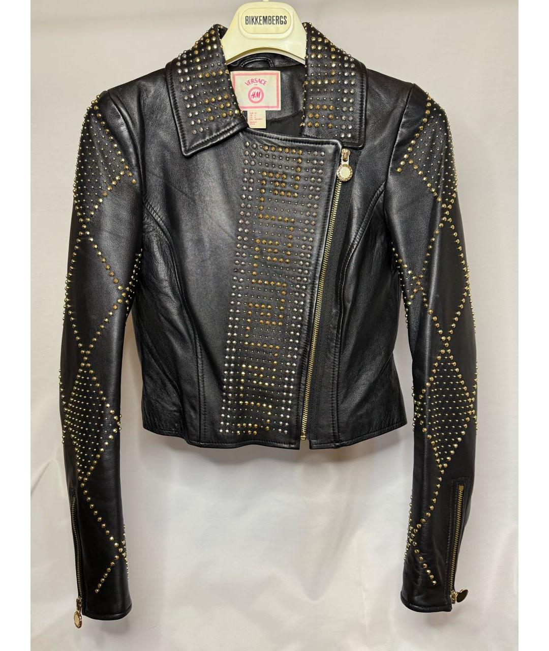 VERSACE Черная кожаная куртка, фото 8
