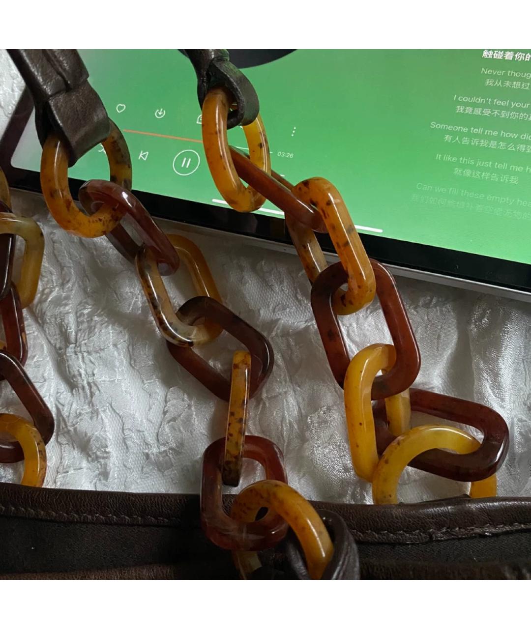 MIU MIU Коричневая тканевая сумка тоут, фото 4