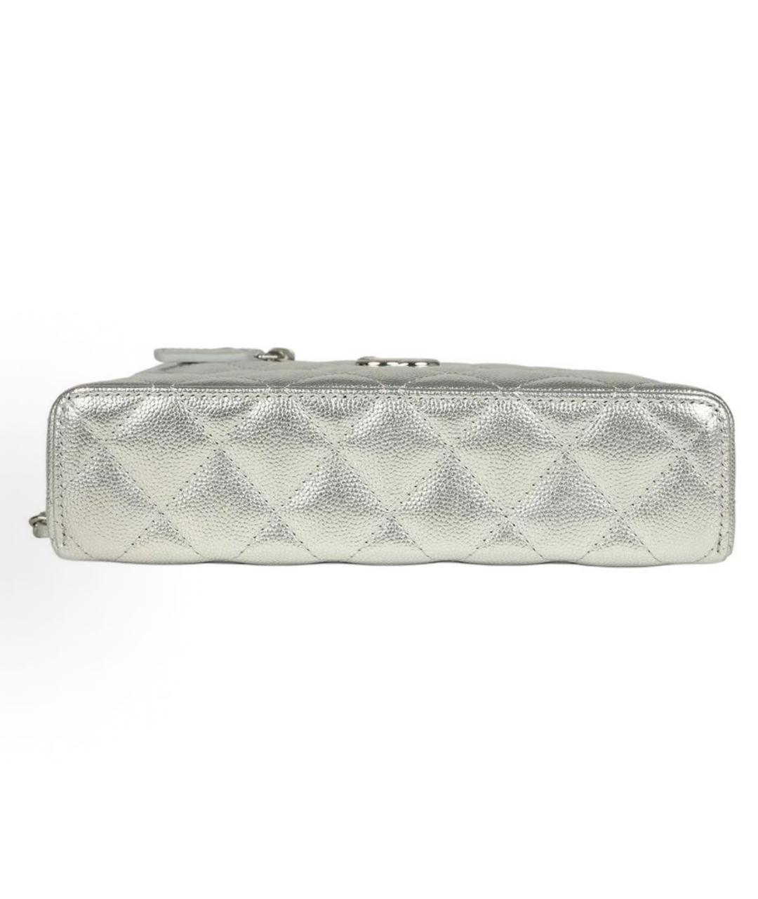 CHANEL Серебряная кожаная сумка через плечо, фото 4