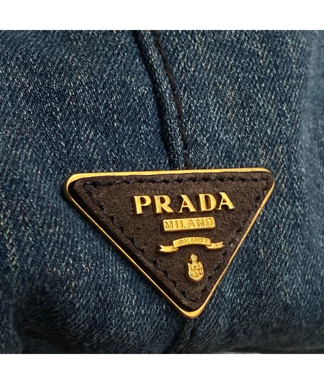 PRADA Синяя деним сумка с короткими ручками, фото 4