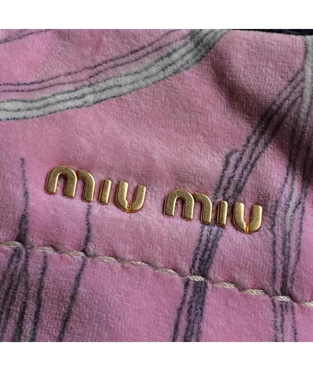 MIU MIU Розовая бархатная сумка тоут, фото 2