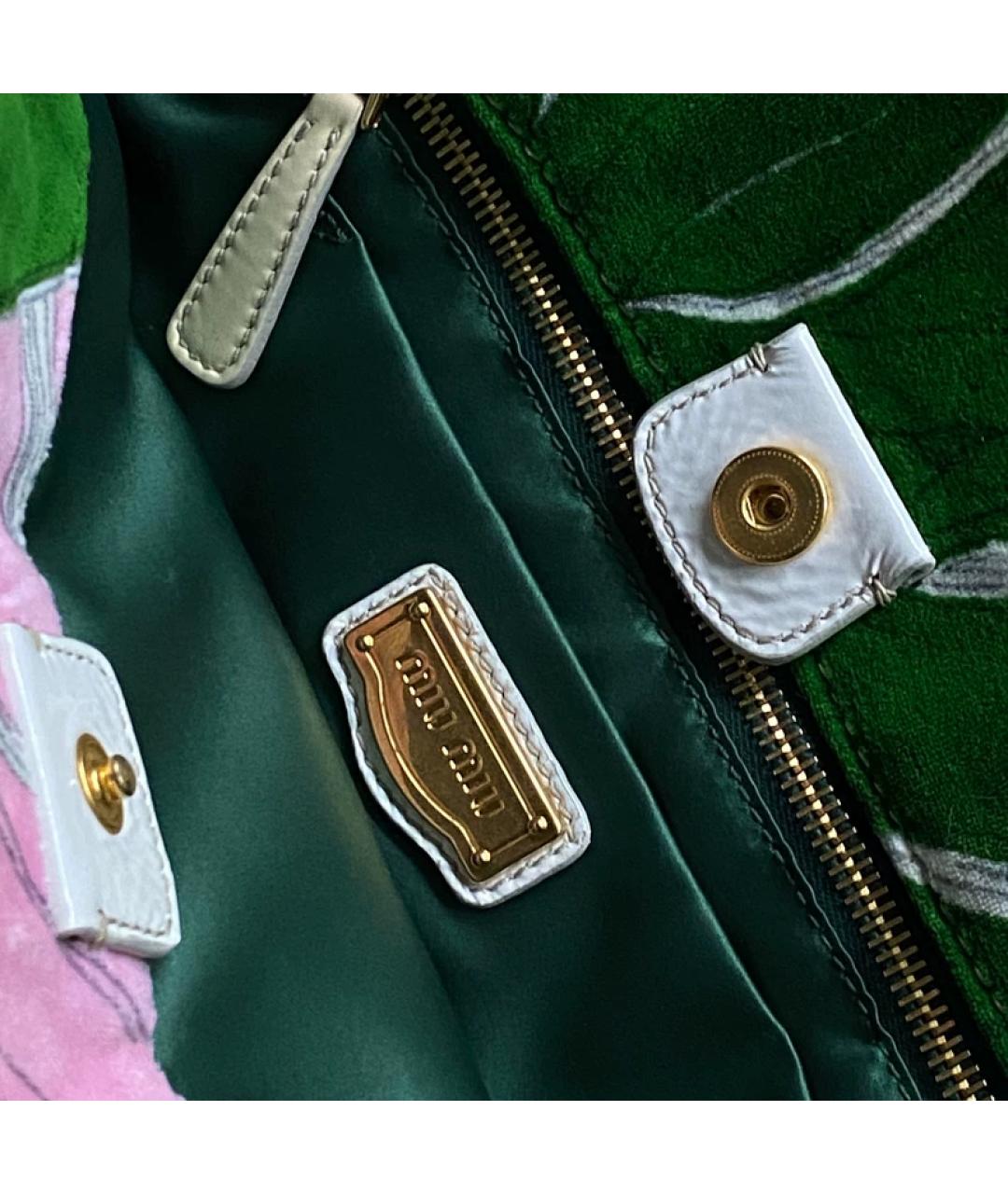 MIU MIU Розовая бархатная сумка тоут, фото 4