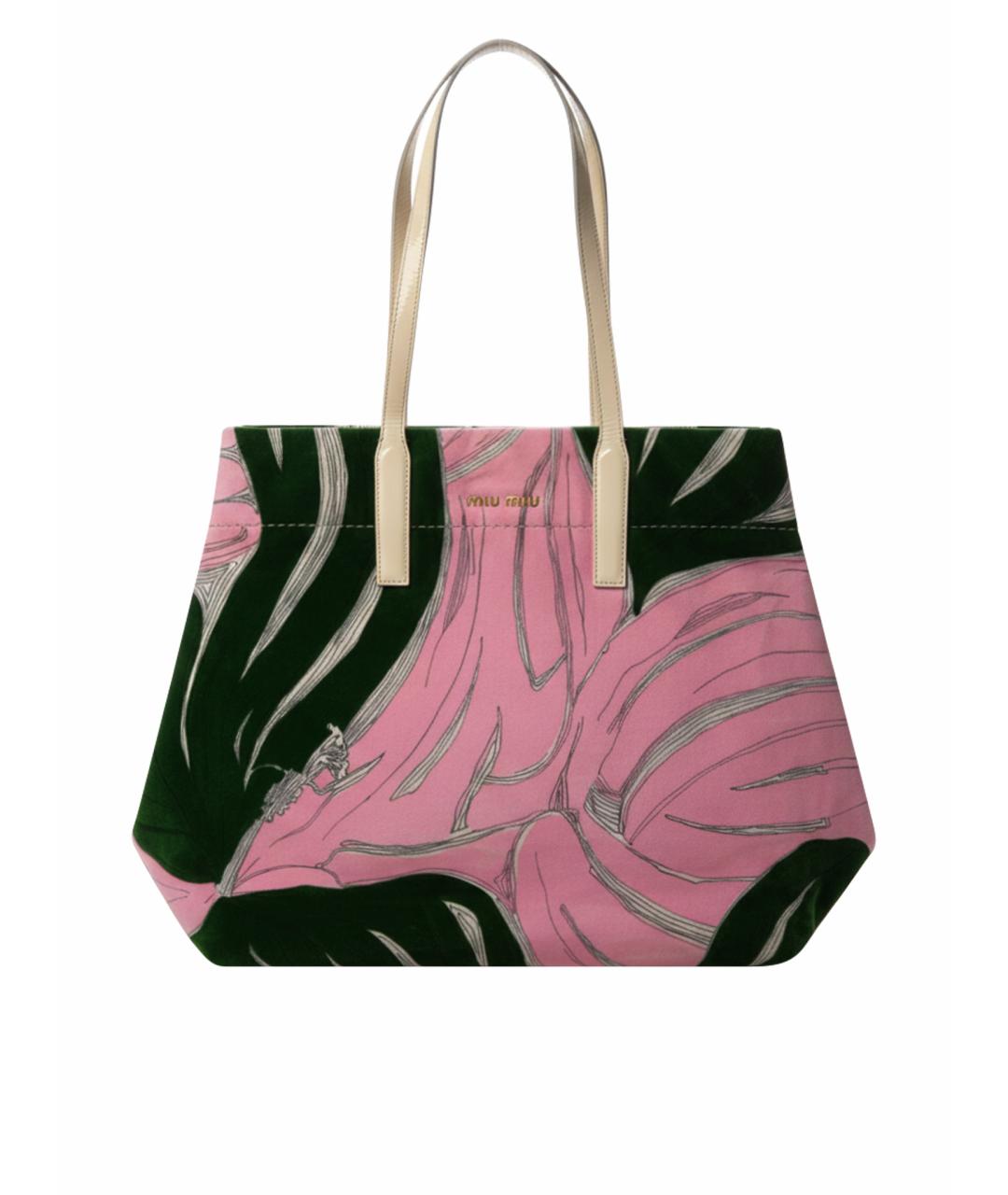 MIU MIU Розовая бархатная сумка тоут, фото 1