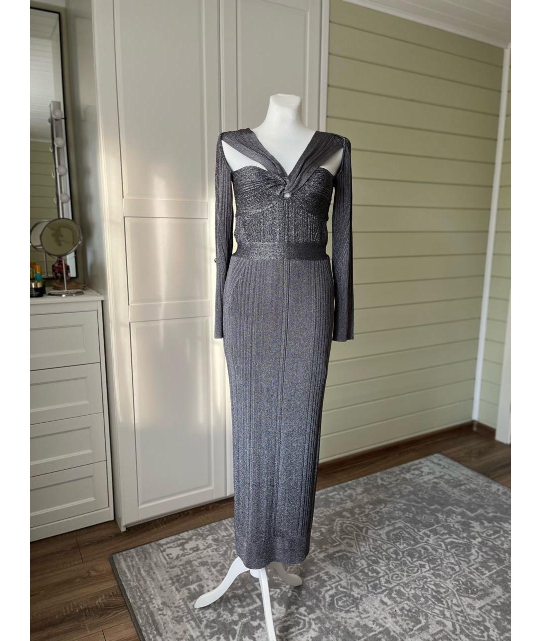 HERVE LEGER Черное вискозное вечернее платье, фото 9