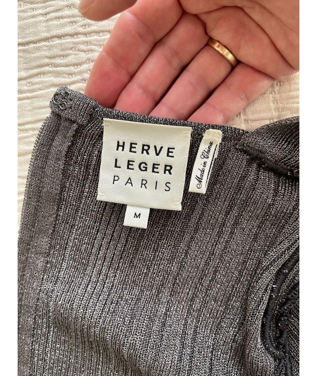 HERVE LEGER Черное вискозное вечернее платье, фото 3