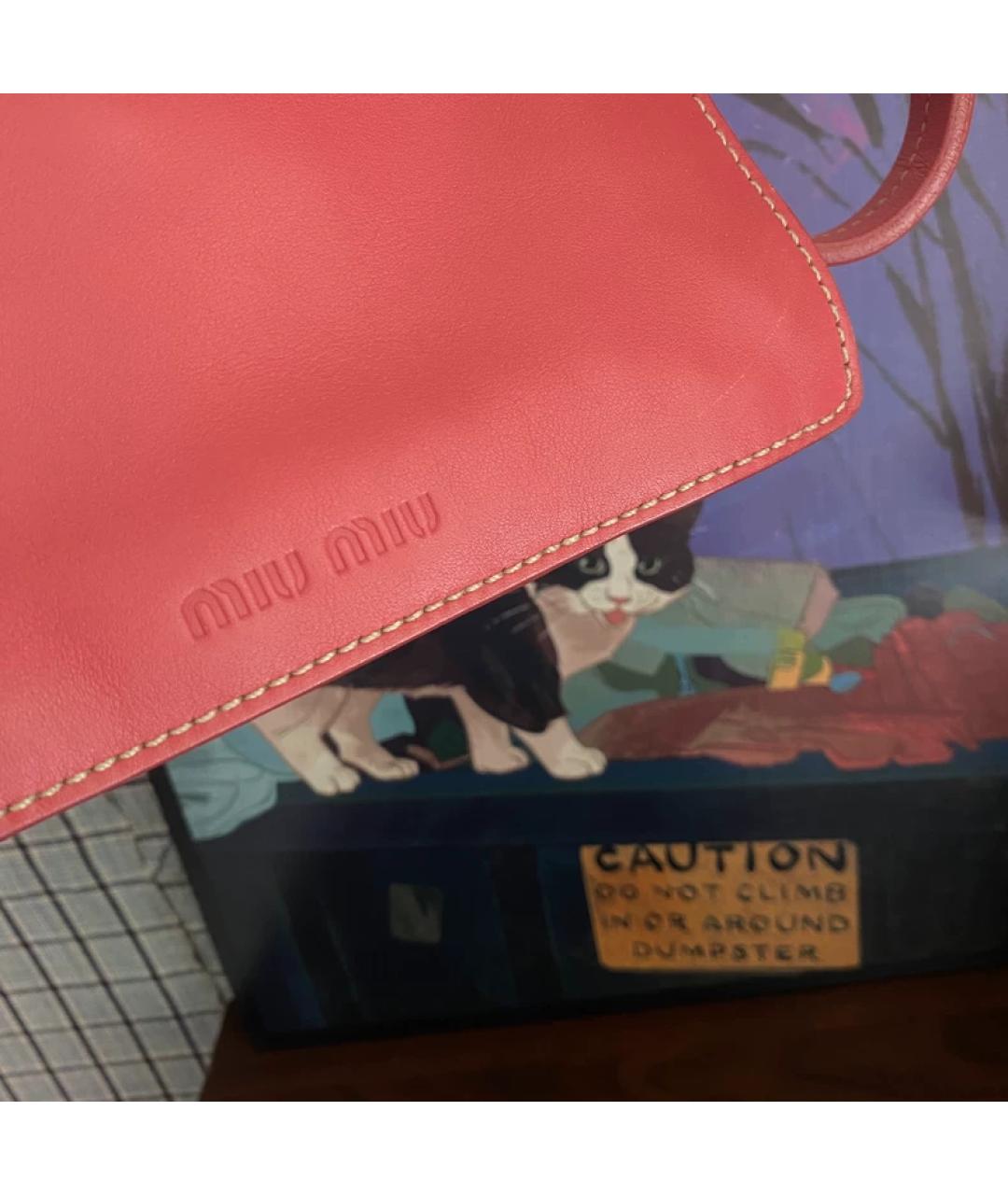MIU MIU Розовая кожаная сумка через плечо, фото 3