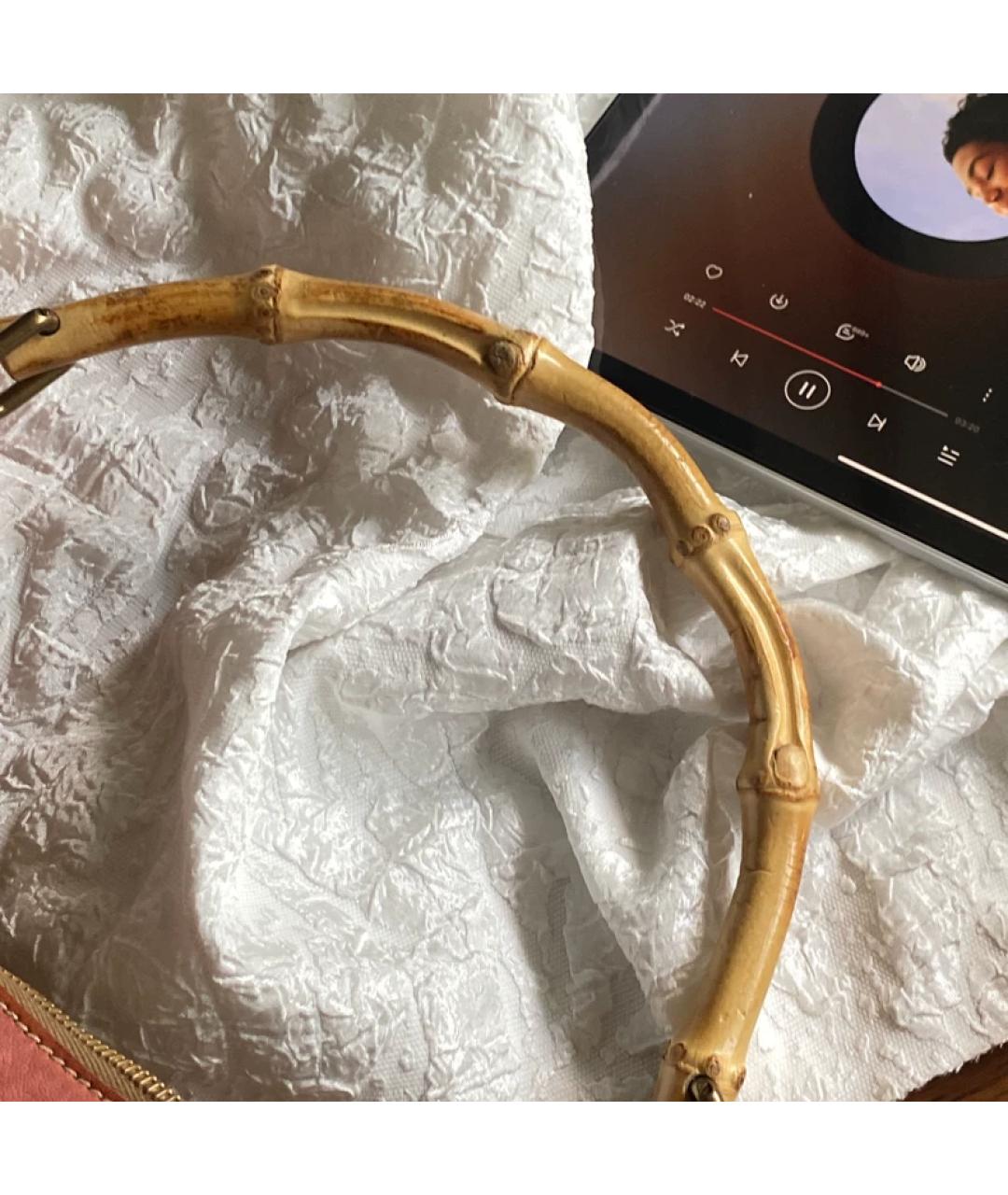 MIU MIU Розовая кожаная сумка с короткими ручками, фото 4